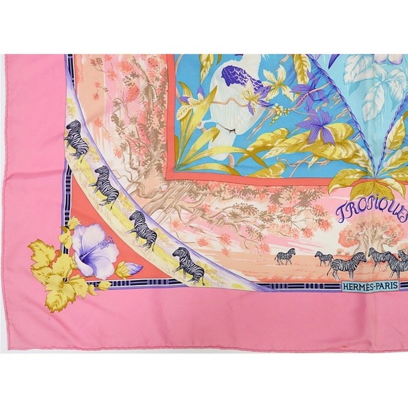 Hermes Pink and Multicolor Silk Scarf - Picture 6 of 16